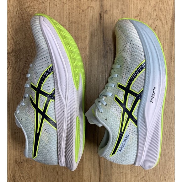 Asics Women's Magic Speed 2 FF Blast + US Size 8.5 Light Blue Yellow Lightening - Picture 10 of 13